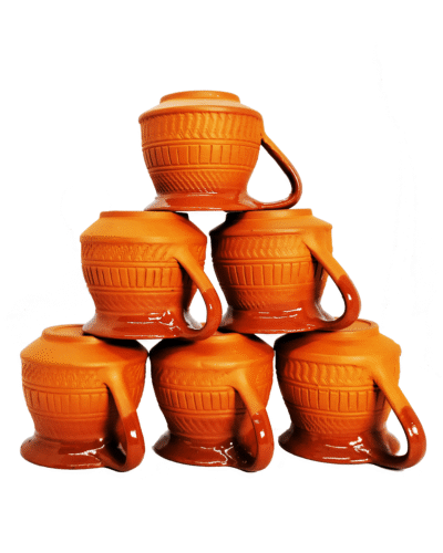 Terracotta Glazed Cups (6pcs)