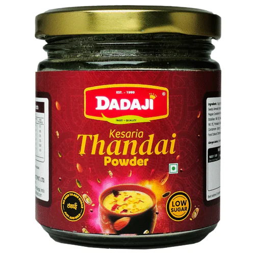 Dadaji Kesaria Thandai Powder with Low Sugar | Badam,Pista,Elaichi and Saffron | 100g | Healthy Thandai Premix Drink | Made with Pure & Natural Ingredients