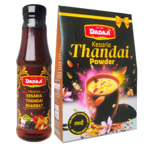 Dadaji Kesaria Thandai Powder (100g) with Kesaria Thandai Syrup (200ml) | Holi Special Combo | Summer Special Mixers