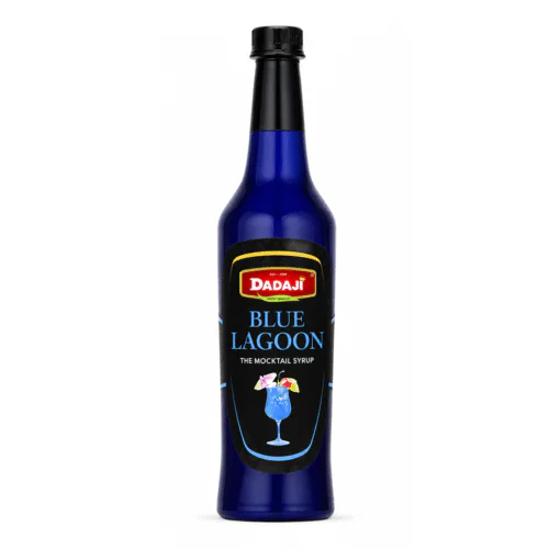 Dadaji Blue Curacao Blue Lagoon Mocktail Bar Syrup | Vibrant & Tropical Blue Flavoured Syrup | Good for Mocktails, Soda & Party Drinks | Beverages & Syrups