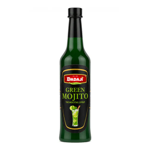 Dadaji Green Mojito Mocktail Bar Syrup | Fresh Mint & Lime Flavoured Syrup | Good for Mocktails, Soda & Sparkling Water | No Artificial Colours or Preservatives | Beverages & Syrups