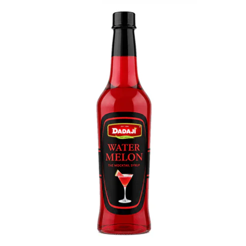 Dadaji Watermelon Mocktail Bar Syrup | Sweet & Juicy Watermelon Flavoured Syrup | Good for Mocktails, Soda & Sparkling Water | No Artificial Colours or Preservatives | Beverages & Syrups