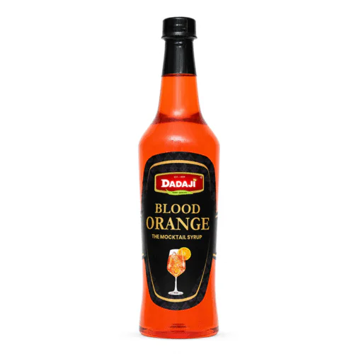 Dadaji Blood Orange Mocktail Bar Syrup | Bold & Tangy Citrus Flavoured Syrup | Good for Mocktails, Soda & Sparkling Water | Beverages & Syrups